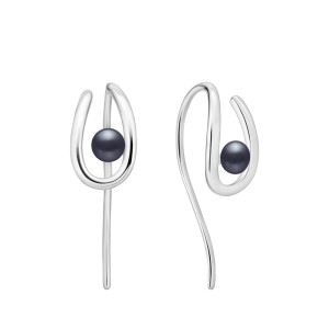 Cercei argint cu perle naturale negre DiAmanti SK24464E_B-G (Argint 925‰ 1,6 g.)